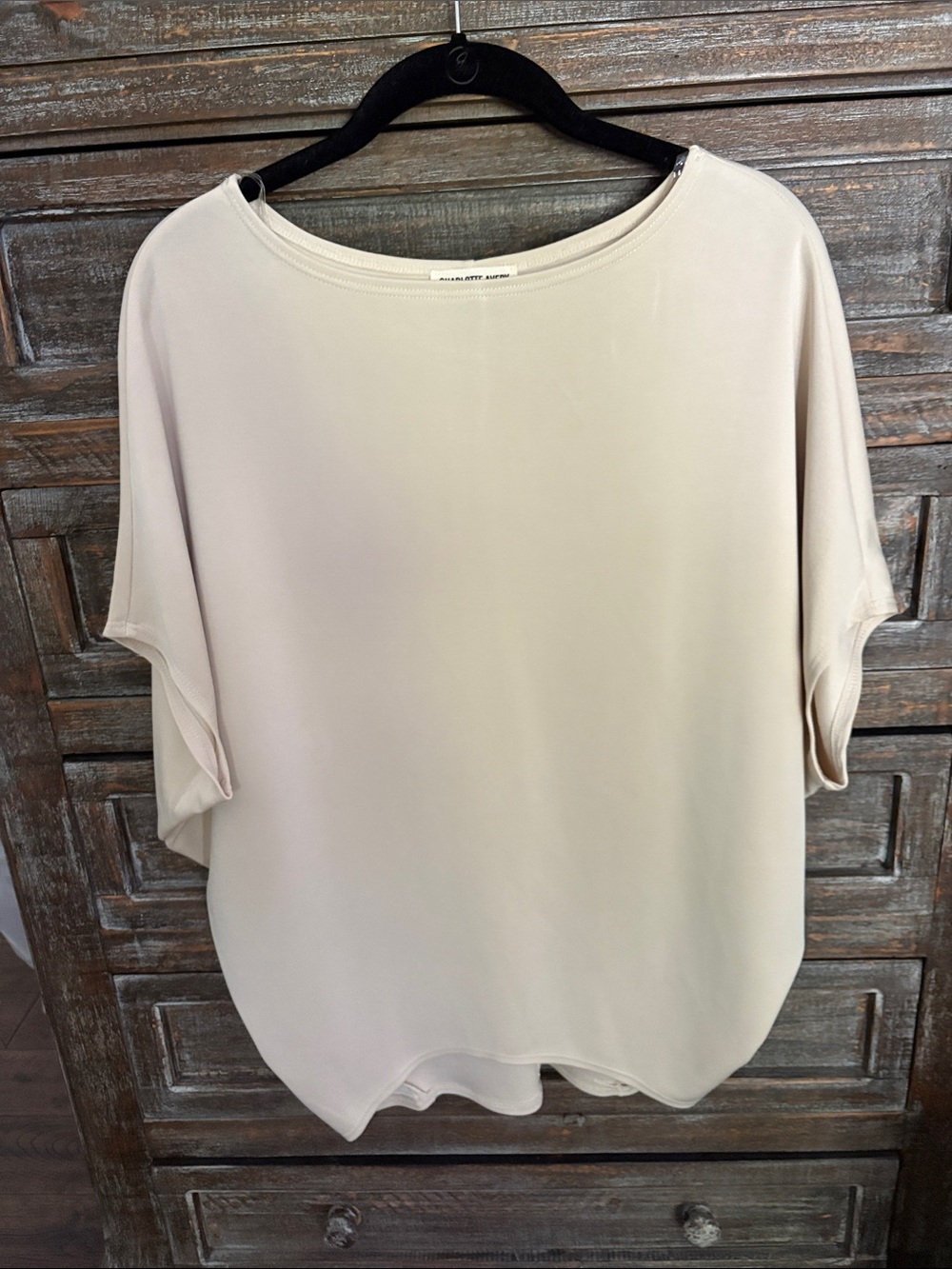 Relaxed Short Sleeve Tee in Light Beige